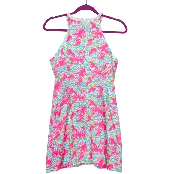 Lilly Pulitzer Pearl Pop Up Lobstah Roll Lace Detail Shift Dress Size 2 - Picture 8 of 15